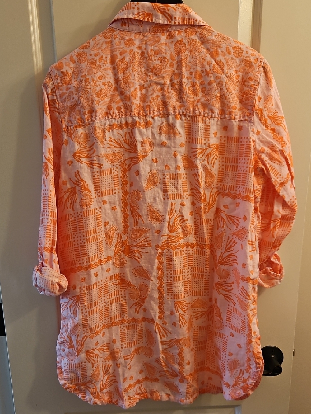 Sigrid Olsen Linen Coastal Tunic Button Down, L, Coastal Grandma, Euro, Swim - Picture 8 of 12